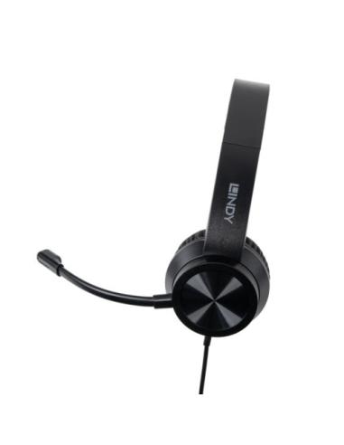 Lindy 20439 auricular y casco Auriculares Alámbrico Diadema Oficina/Centro de llamadas USB Tipo C Negro