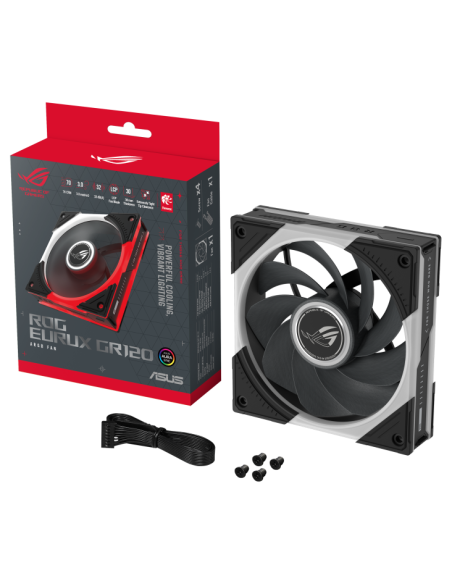 VENTILADOR CAJA ASUS ROG EURUX GR120 FAN ARGB REVERSE BLACK