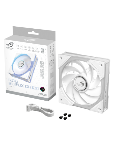 ASUS ROG Eurux GR120 ARGB Reverse Fan White Edition - Single Pack Carcasa del ordenador Ventilador 12 cm Blanco 1 pieza(s)