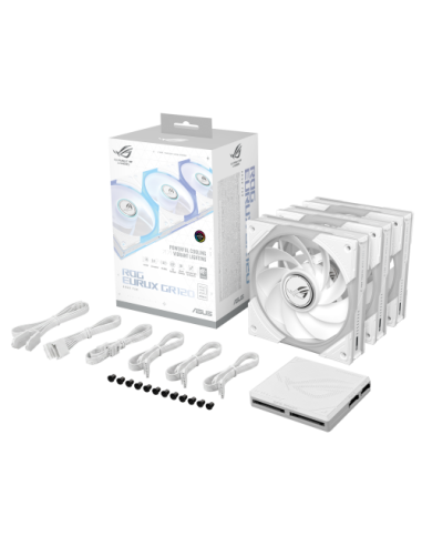 ASUS ROG Eurux GR120 ARGB Reverse Fan White Edition - Triple Pack Carcasa del ordenador Ventilador 12 cm Blanco 3 pieza(s)