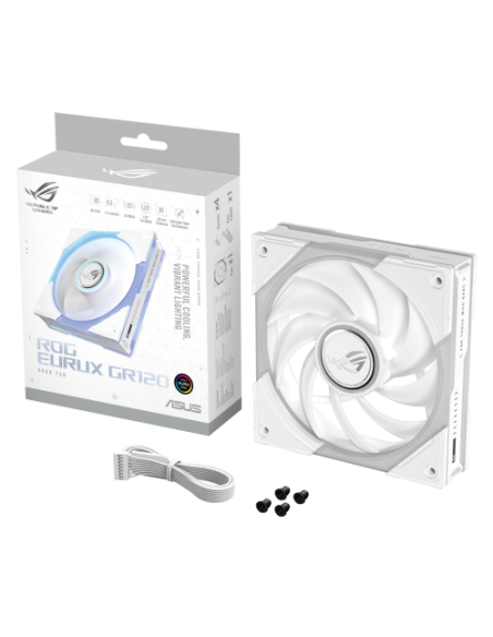 ASUS ROG Eurux GR120 ARGB Fan White Single Pack Carcasa del ordenador Ventilador 12 cm Blanco 1 pieza(s)