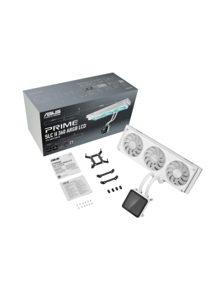 ASUS PRIME SLC II 360 ARGB LCD WHT Procesador Sistema de refrigeración líquida todo en uno 12 cm Blanco 1 pieza(s)