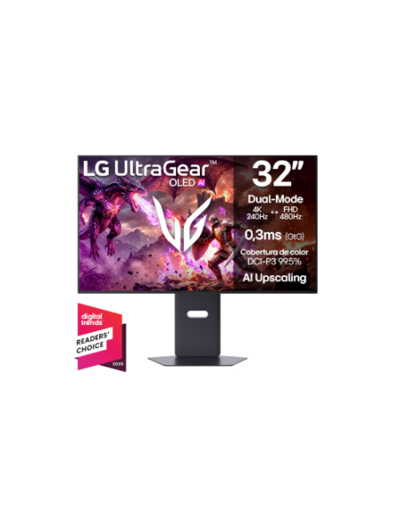 MONITOR LG 32" ULTRAGEAR OLED 32GX870B-B: PANEL OLED, RESOLUCIÓN 4K UHD, 240 HZ, 0,03 MS, DISPLAYHDR TRUE BLACK 500, G-SYNC COMP