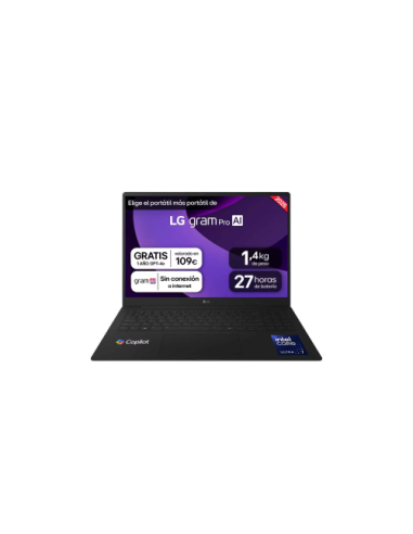 LG PORTÁTIL 16" WQXGA IPS INTEL CORE ULTRA 7 255H, 32GB LPDDR5X, SSD 1TB NVME, NVIDIA RTX 5050 8GB, DCI-P3 99%, BATERÍA 90WH, WI