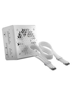 FUENTE ALIMENT. CORSAIR RME WHITE SERIES (3RD GEN) RM850E THERMALPROTECT WHITE 850 WATT ATX 3.1 PCIE 5.1 CYBENETICS PLATINUM CER