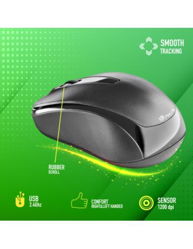 NGS EASY GAMMA ratón Oficina Ambidextro RF inalámbrico Óptico 1200 DPI