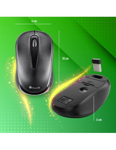 NGS EASY GAMMA ratón Oficina Ambidextro RF inalámbrico Óptico 1200 DPI
