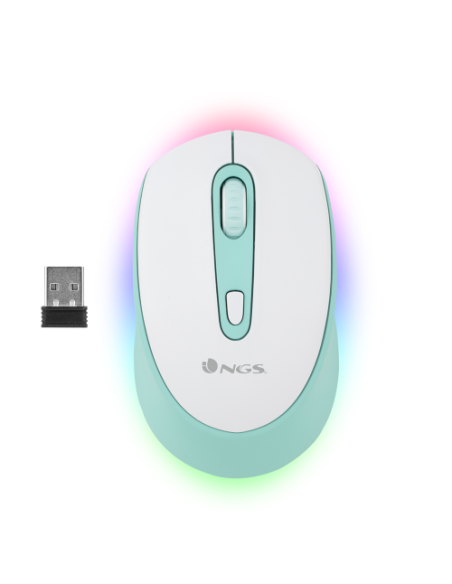 NGS SMOG MINT-RB ratón Juego Ambidextro RF Wireless + Bluetooth Óptico 2400 DPI