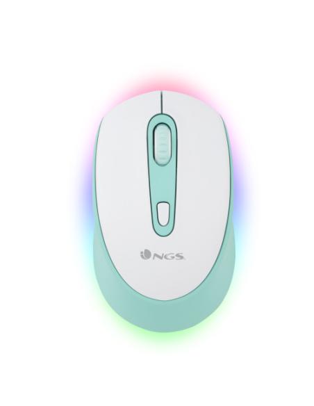 NGS SMOG MINT-RB ratón Juego Ambidextro RF Wireless + Bluetooth Óptico 2400 DPI