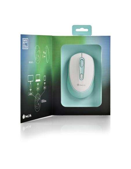 NGS SMOG MINT-RB ratón Juego Ambidextro RF Wireless + Bluetooth Óptico 2400 DPI
