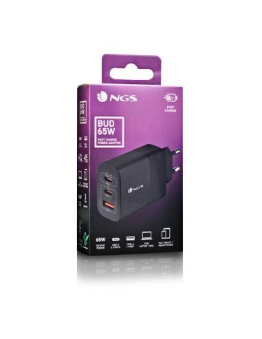 NGS BUD 65W Universal Negro Corriente alterna Carga rápida Interior