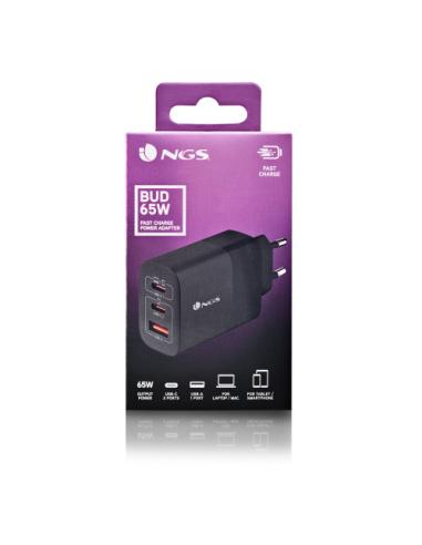 NGS BUD 65W Universal Negro Corriente alterna Carga rápida Interior