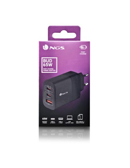 NGS BUD 65W Universal Negro Corriente alterna Carga rápida Interior