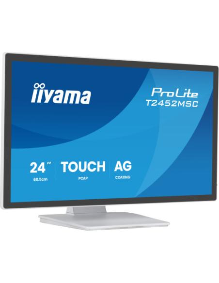MONITOR IIYAMA TACTIL , 24", T2452MSC-W2AG, 61 CM, 1920 X 1080 PIXELES, FULL HD, LED, 5 MS, BLANCO