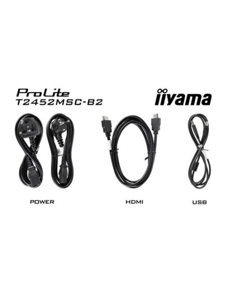 MONITOR IIYAMA 24” TACTIL IPS FULL HD 1920X1080 120HZ 5MS GTG 16:9 400CD 178° PCAP+ 10 PUNTOS USB TACTIL HDMI DP HUB USB 2X ALTA
