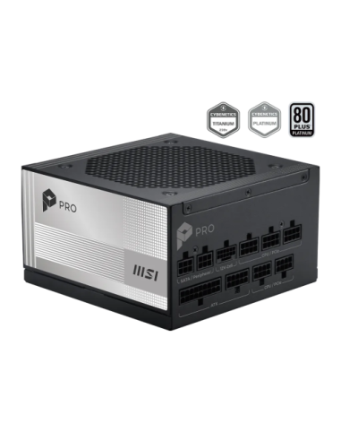 FUENTE ALIMENTACION MSI PRO A850PL PCIE5,PSU,850W,80 PLUS PLATINUM,MODULAR,120MM,ACTIVE PFC,1XPCI-E 5 (16PIN),3XPCI-E (6+2 PIN),