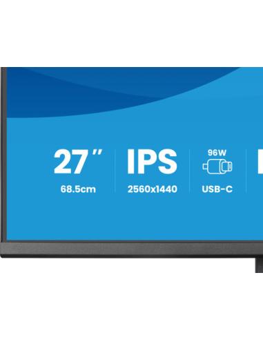 MONITOR IIYAMA 27" CON CAMARA INTEGRADA DE 5 MP COMPATIBLE CON WINDOWS HELLO, MICROFONO, DOCK USB-C, LAN, CONMUTADOR KVM Y SOPOR