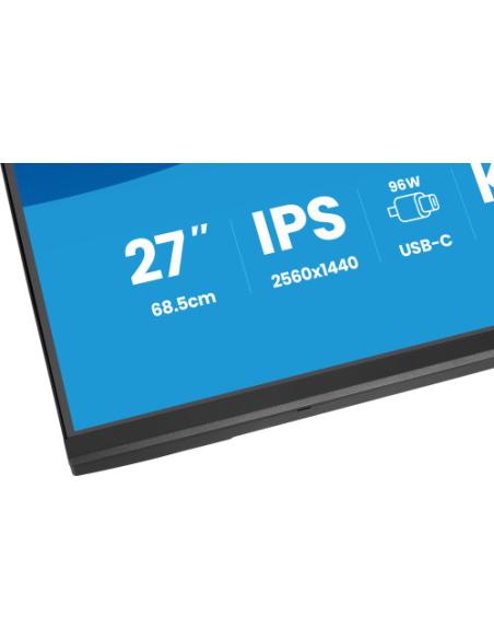 MONITOR IIYAMA 27" CON CAMARA INTEGRADA DE 5 MP COMPATIBLE CON WINDOWS HELLO, MICROFONO, DOCK USB-C, LAN, CONMUTADOR KVM Y SOPOR
