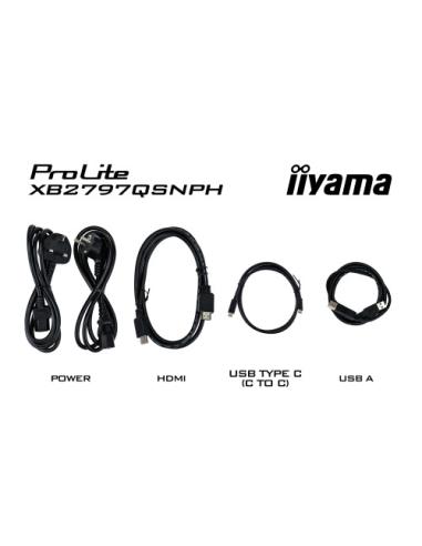 MONITOR IIYAMA 27" CON CAMARA INTEGRADA DE 5 MP COMPATIBLE CON WINDOWS HELLO, MICROFONO, DOCK USB-C, LAN, CONMUTADOR KVM Y SOPOR