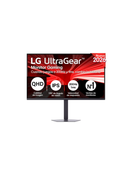MONITOR LG, 32", 32G600A-B, 81,3 CM, 2560 X 1440 PIXELES, QUAD HD, LCD, 1 MS, NEGRO