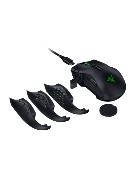 Razer Naga V3 Pro ratón Juego Mano derecha RF Wireless + Bluetooth + USB Type-C Óptico 50000 DPI