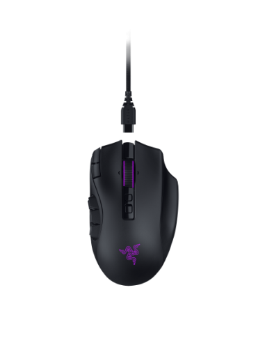 Razer Naga V3 Pro ratón Juego Mano derecha RF Wireless + Bluetooth + USB Type-C Óptico 50000 DPI