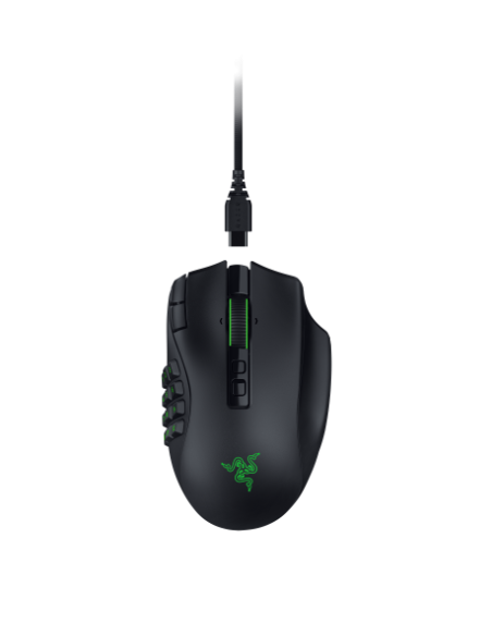 Razer Naga V3 Pro ratón Juego Mano derecha RF Wireless + Bluetooth + USB Type-C Óptico 50000 DPI