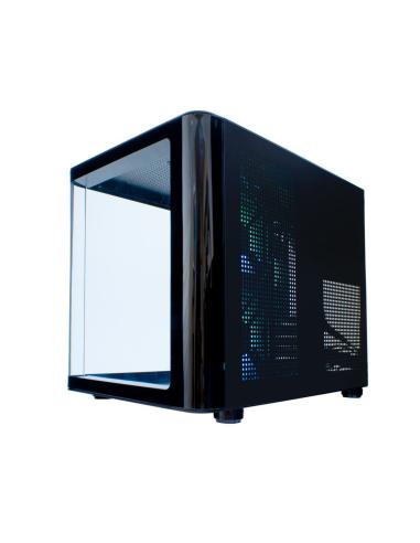 CAJA MICRO-ATX COOLBOX GAMING GM100 VISION BLACK SIN FUENTE CRISTAL.T CURVO ARGB