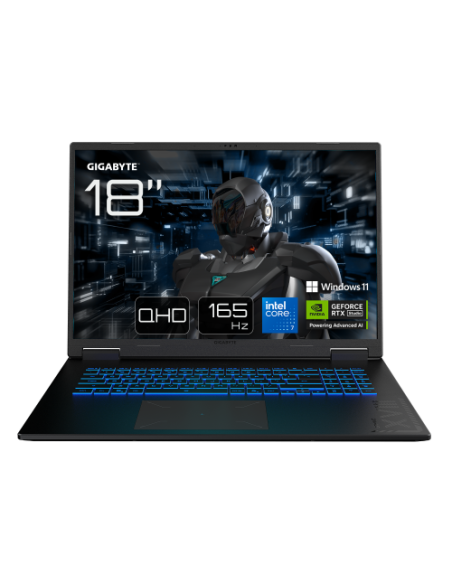 GIGABYTE PORTATIL GAMING A18 PRO DXJG3ESBC4SH,INTEL RPL-R CORE 7 240H,32GB DDR5,SSD 1TB,18" QHD+ 165HZ,RTX5070TI/12GB,W11 HOME