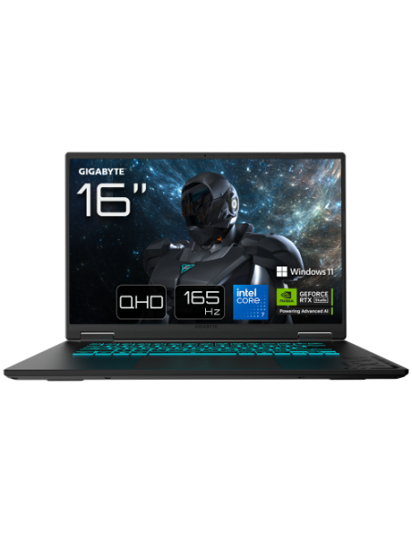 GIGABYTE PORTATIL GAMING A16 PRO DXHG4ESCC4SH,INTEL RPL-R CORE 7 240H,32GB DDR5,SSD 1TB,16" QHD+ 165HZ,RTX5070TI/12GB,W11 HOME