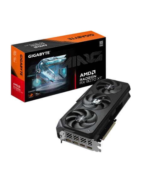 GIGABYTE Radeon RX 9070 XT GAMING 16G Tarjeta gráfica - 16 GB GDDR6, 256 bits, PCI-E 5.0, Frecuencia del núcleo 2970 MHz, 2 x Di