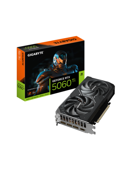 GIGABYTE GeForce RTX 5060 Ti WINDFORCE MAX 8G Tarjeta Gráfica – 8 GB GDDR7, 128 bits, PCI Express 5.0 x8, 2572 MHz Frecuencia de