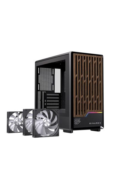 CAJA MICRO-ATX SEMITORRE EINAREX PM400 RGB 3 FANS NEGRA EXCS-PM-400R-B