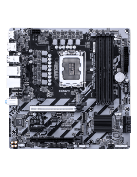 GIGABYTE Q870M D3H Placa Base – CPUs Intel Core Ultra (Serie 2), VRM de 4+1+2 fases, hasta 6400 MHz DDR5 (O.C), 2× M.2 PCIe 4.0,