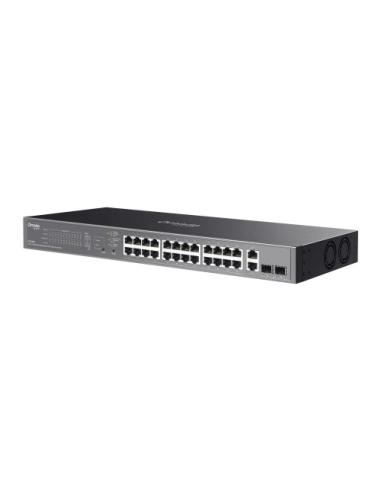 TP-LINK ES228GP OMADA 28-PORT GIGABIT EASY MANAGED SWITCH WITH 24-PORT POE+ PORT: 24× GIGABIT POE+ PORTS, 2X GIGABIT NON-POE POR