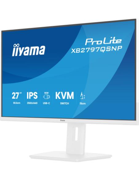 MONITOR IIYAMA PANTALLA PARA PC 68,6 CM (27") 2560 X 1440 PIXELES QUAD HD LED PANEL IPS AJUSTABLE USB-C KVM LAN WHITE VERSION