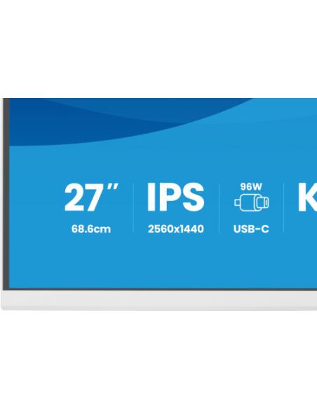 MONITOR IIYAMA PANTALLA PARA PC 68,6 CM (27") 2560 X 1440 PIXELES QUAD HD LED PANEL IPS AJUSTABLE USB-C KVM LAN WHITE VERSION