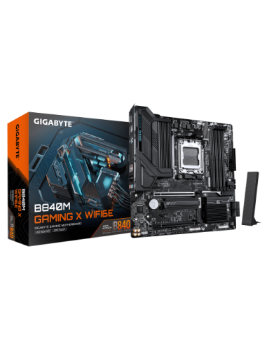 PLACA GIGABYTE B840M GAMING X WIFI6E,AMD,AM5,B840,4DDR5,256GB,1HDMI+2DP,4SATA3+2M.2,2,5GBELAN+WIFI6E+BT5.3,4USB3.2,MATX