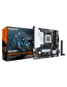 PLACA GIGABYTE B840M GAMING PLUS WIFI6E,AMD,AM5,B840,4DDR5,256GB,1HDMI+2DP,4SATA3+2M.2,GBELAN+WIFI6E+BT5.3,4USB3.2,MATX