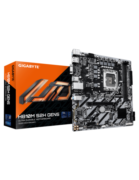 PLACA GIGABYTE H810M S2H GEN5,INTEL,1851,H810,2DDR5,128GB,VGA+HDMI+DP,4SATA6+1M.2,GBLAN,3USB3.2,MATX