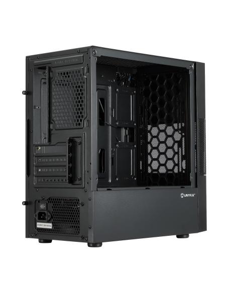 CAJA MICRO-ATX SEMITORRE UNYKA AERO C25(FUENTE500W) 2USB3.0 1USB2.0 NEGRO 52125