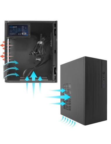 CAJA MICRO-ATX SEMITORRE COOLBOX M460(FUENTE BASIC500GR) 2USB3.2 1USB2.0