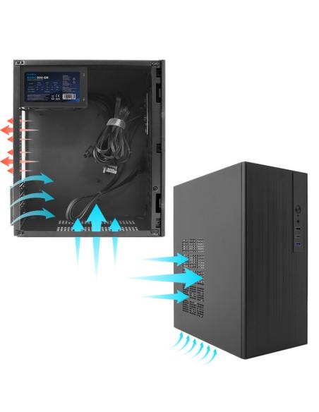 CAJA MICRO-ATX SEMITORRE COOLBOX M460(FUENTE BASIC500GR) 2USB3.2 1USB2.0