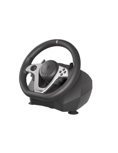 GENESIS Seaborg 400 Negro, Plata USB Volante + Pedales Nintendo Switch, PC, PlayStation 4, Playstation 3, Xbox 360, Xbox One, Xb