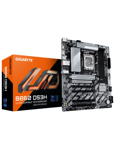 GIGABYTE B860 DS3H Placa base - CPUs Intel Core Ultra, VRM de 8+1+2+2 fases, hasta 9066MHz DDR5, 1xPCIe 5.0 + 1xPCIe 4.0 M.2, LA