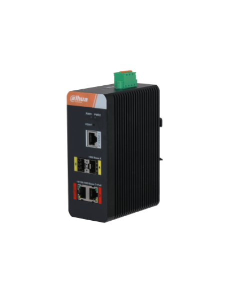 (IS4204-2GT-120) DAHUA SWITCH INDUSTRIAL 4 PUERTOS, 120W, 2 PUERTOS POE, HI-POE, L2