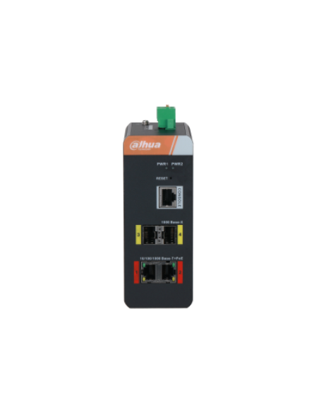 (IS4204-2GT-120) DAHUA SWITCH INDUSTRIAL 4 PUERTOS, 120W, 2 PUERTOS POE, HI-POE, L2