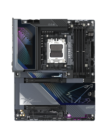 GIGABYTE X870E AORUS MASTER X3D Placa Base - Compatible con procesadores AMD Ryzen 9000, VRM digital de 18+2+2 fases, hasta 9000