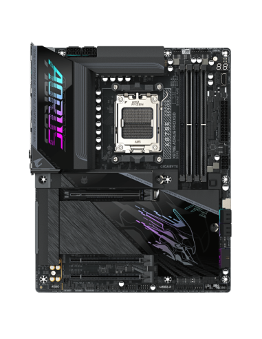 GIGABYTE X870E AORUS PRO X3D Placa Base - Compatible con procesadores AMD Ryzen 9000, VRM digital de 18+2+2 fases, hasta 9000MHz