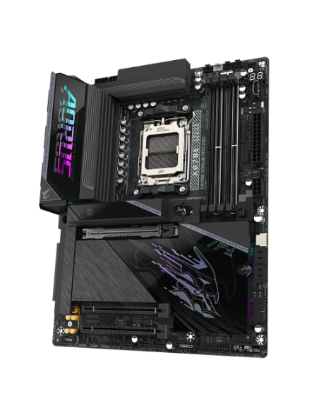 GIGABYTE X870E AORUS PRO X3D Placa Base - Compatible con procesadores AMD Ryzen 9000, VRM digital de 18+2+2 fases, hasta 9000MHz